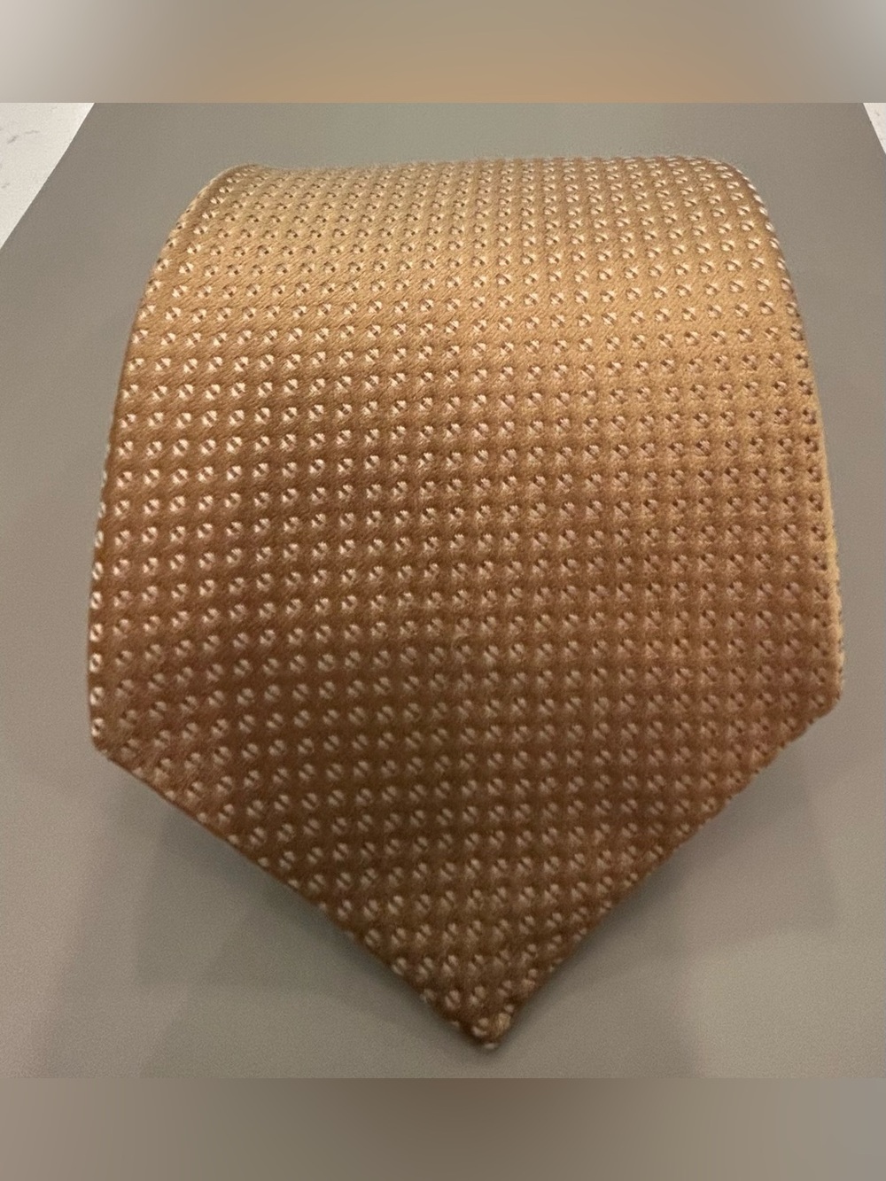 Murano Gold Champagne Birdseye Micro Dot Textured Men's Tie